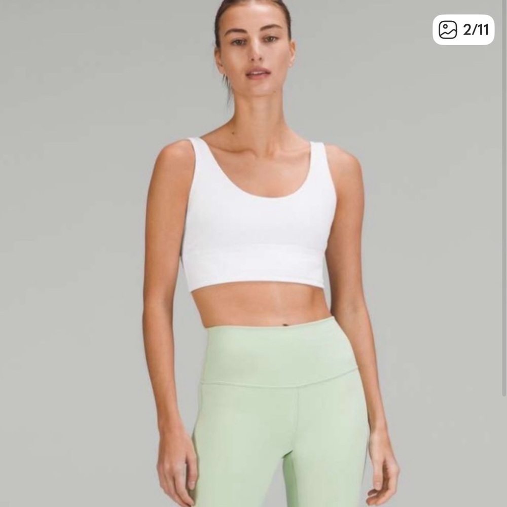White Ribbed LULULEMON reversible align sports bra